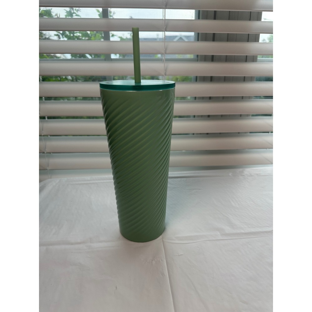 Starbucks 2023 Sage Green Spiral Textured Stainless Steel Venti Tumbler 24oz - Picture 2 of 4